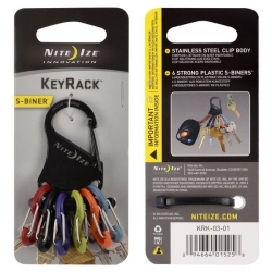 Nite Ize Brelok KeyRack stal nierdzewna + 6x micro karabińczyk plastik mix kolorów