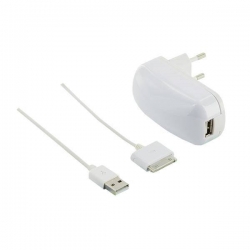 4World iPod/iPhone Zestaw do Ładowania USB + 220V Biały