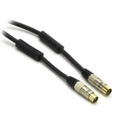 G&BL Kabel antenowy, IEC 9.5mm M– IEC 9.5mm F, filtr ferrytowy, seria high power, 5m, złoto-czarny